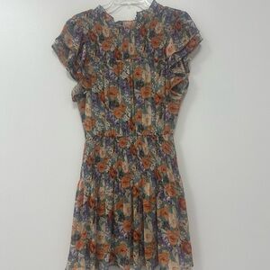 Entro Orange Mini Sundress with Flutter Sleeves